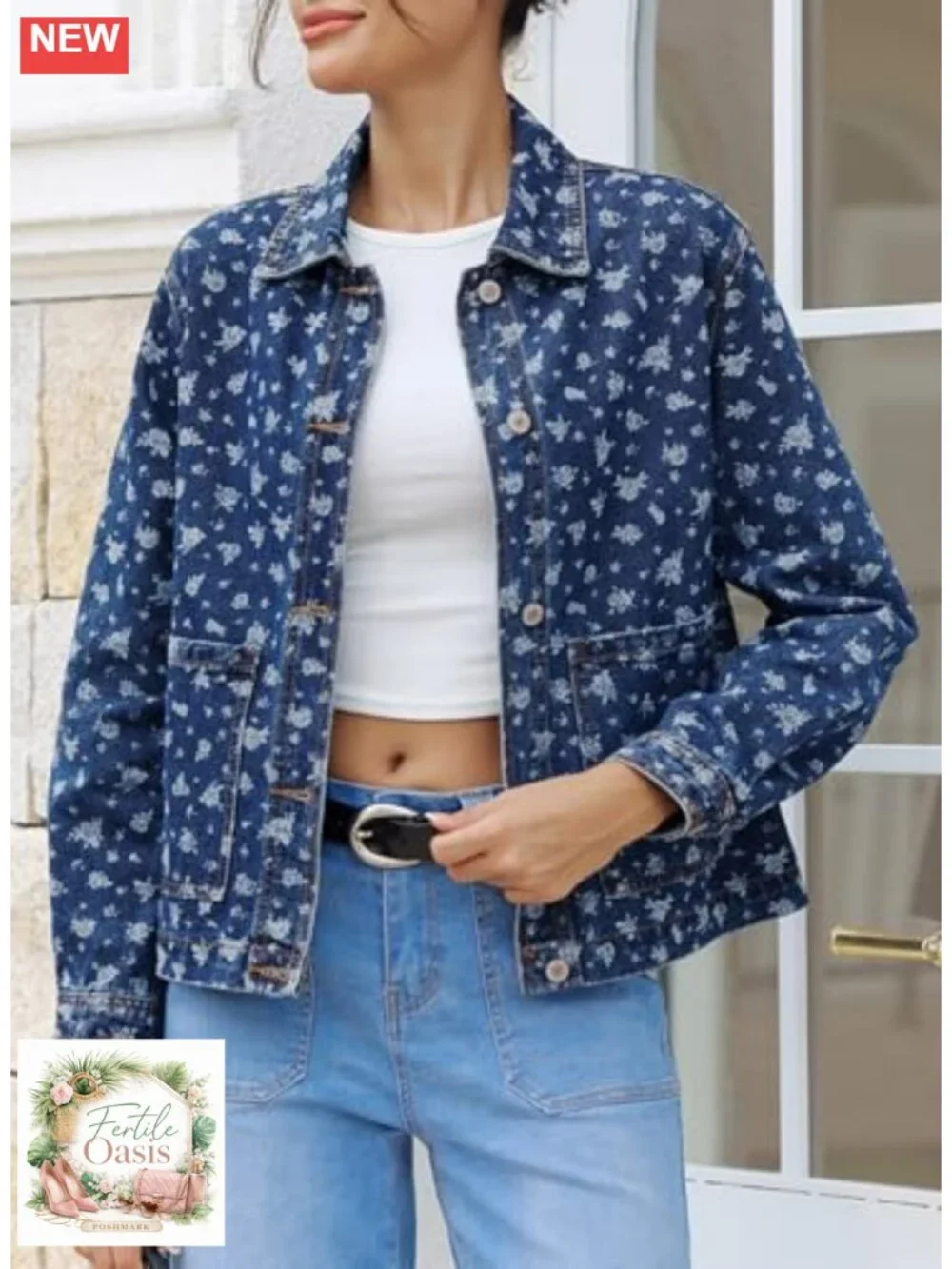 Women's Stretchy Denim Trucker Jacket Button Down Long Sleeve Casual Shacket